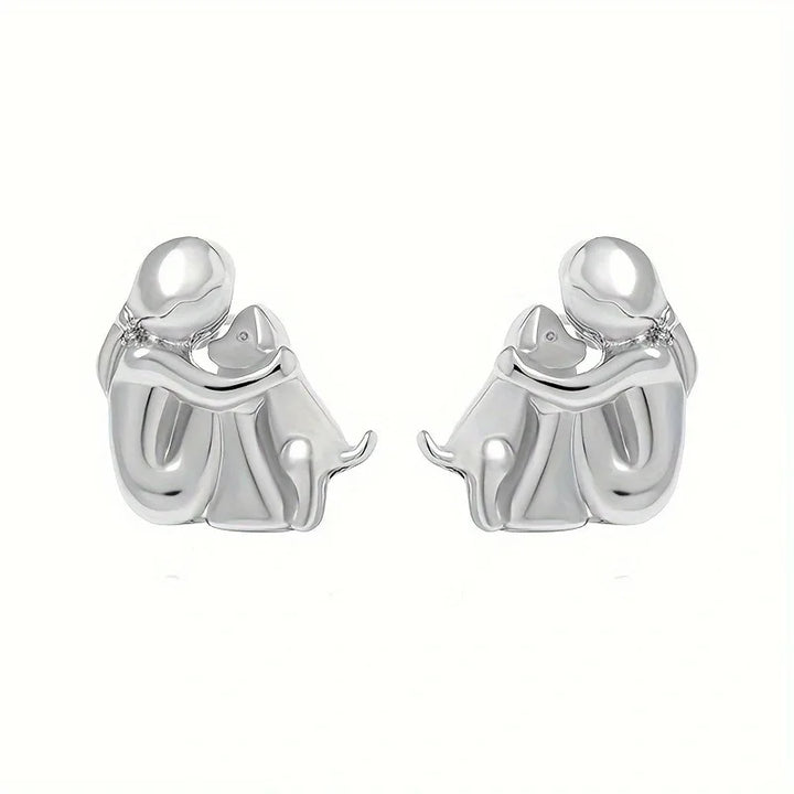 Pendientes de Aro en Plata y Oro de Dos Tonos