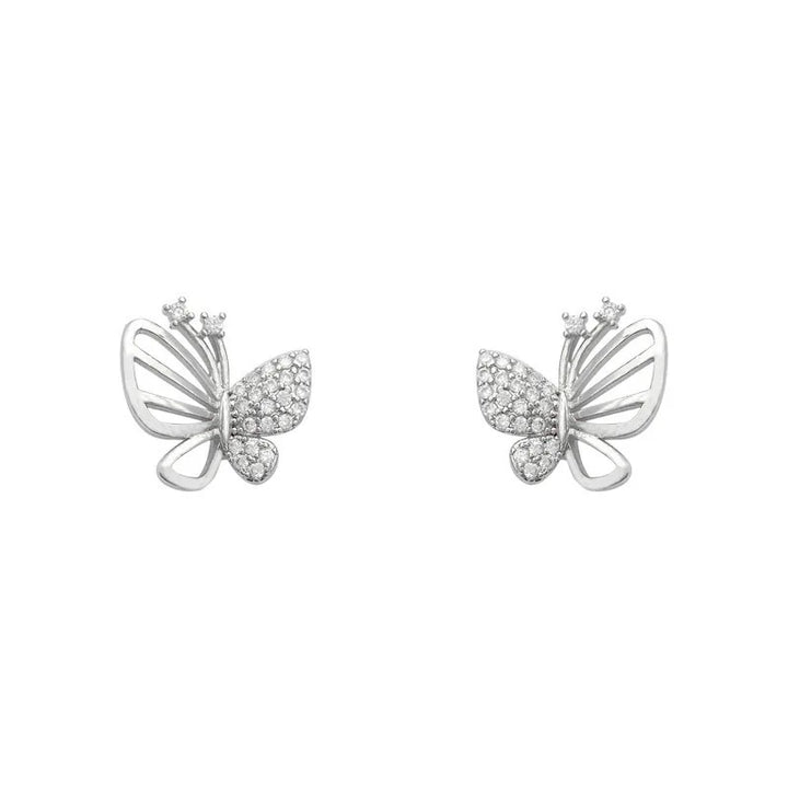 Pendientes de Stud de Mariposa de Circonita Elegantes