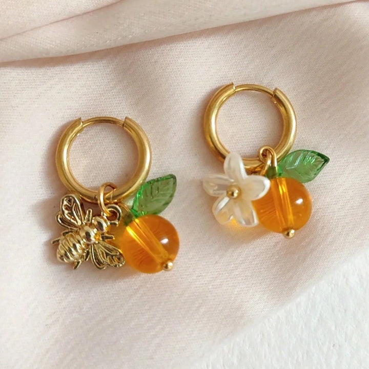 Pendientes de Aro con Flor de Naranjo