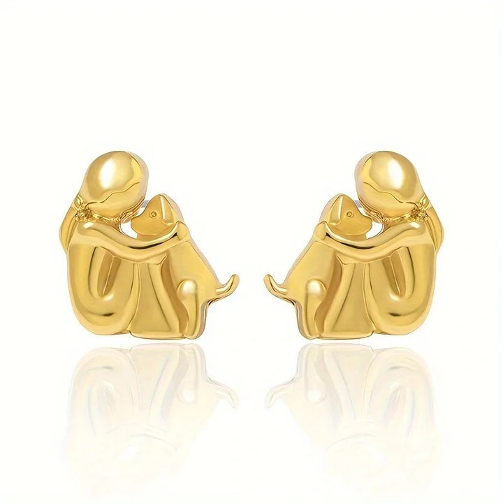 Pendientes de Aro en Plata y Oro de Dos Tonos
