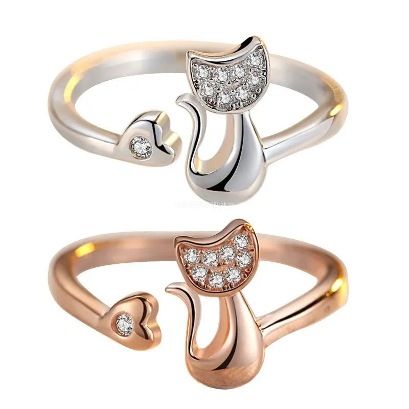 Anillo Abierto de Gato Lindo – Circonita