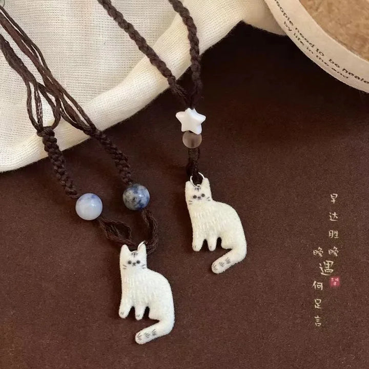 Collar de Colgante de Estrella de Gato Vintage