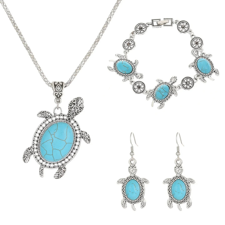 Conjunto de Joyería de Tortuga Turquesa