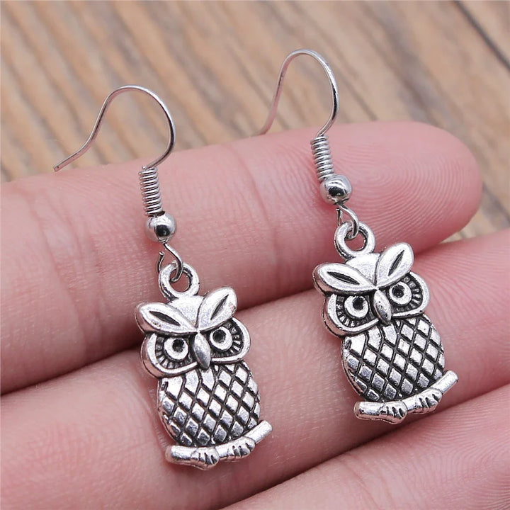 Pendientes Colgantes de Búho Vintage Bohemio