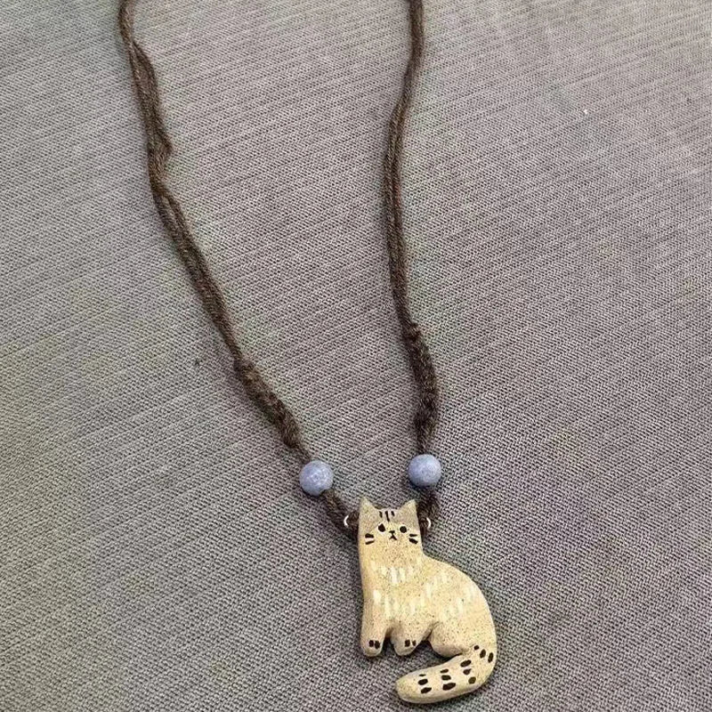 Collar de Colgante de Estrella de Gato Vintage