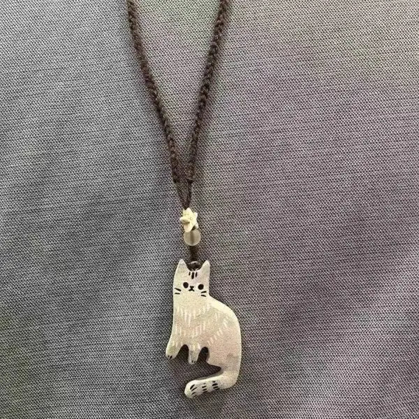 Collar de Colgante de Estrella de Gato Vintage