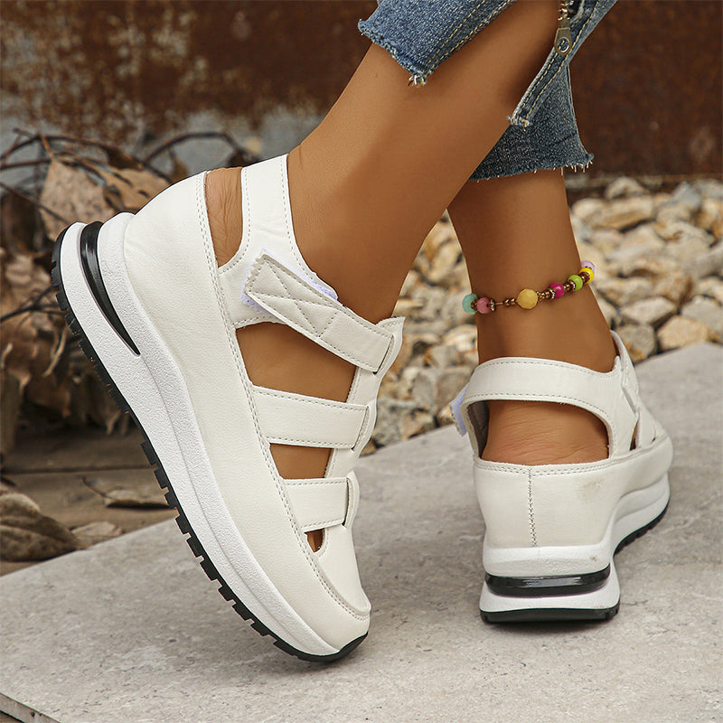 Elena | Sandalias ortopédicas con velcro y puntera cerrada