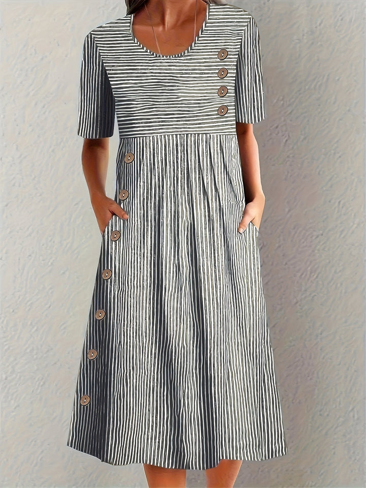 Marisol | Vestido midi fluido a rayas