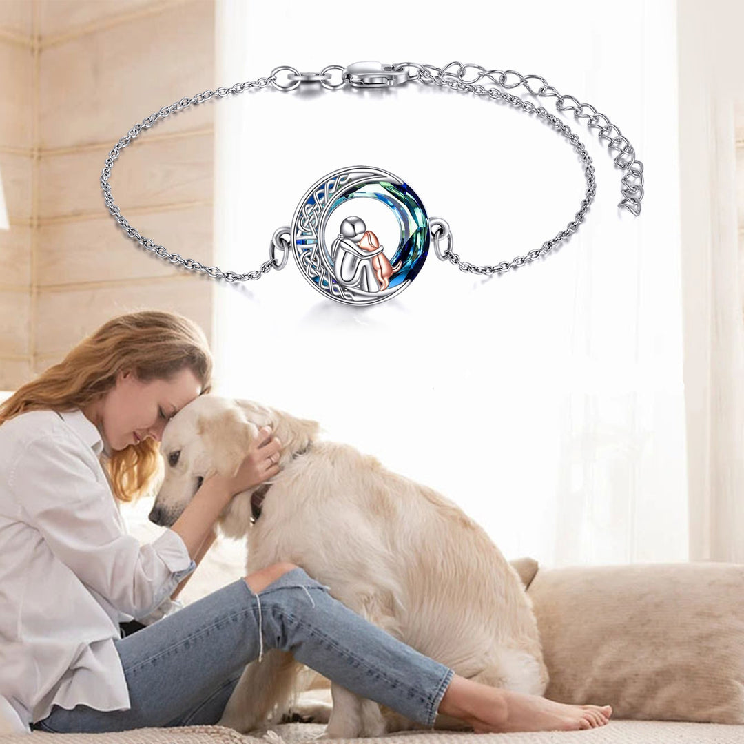 Pulsera Ajustable de Encanto de Perro de Plata Esterlina