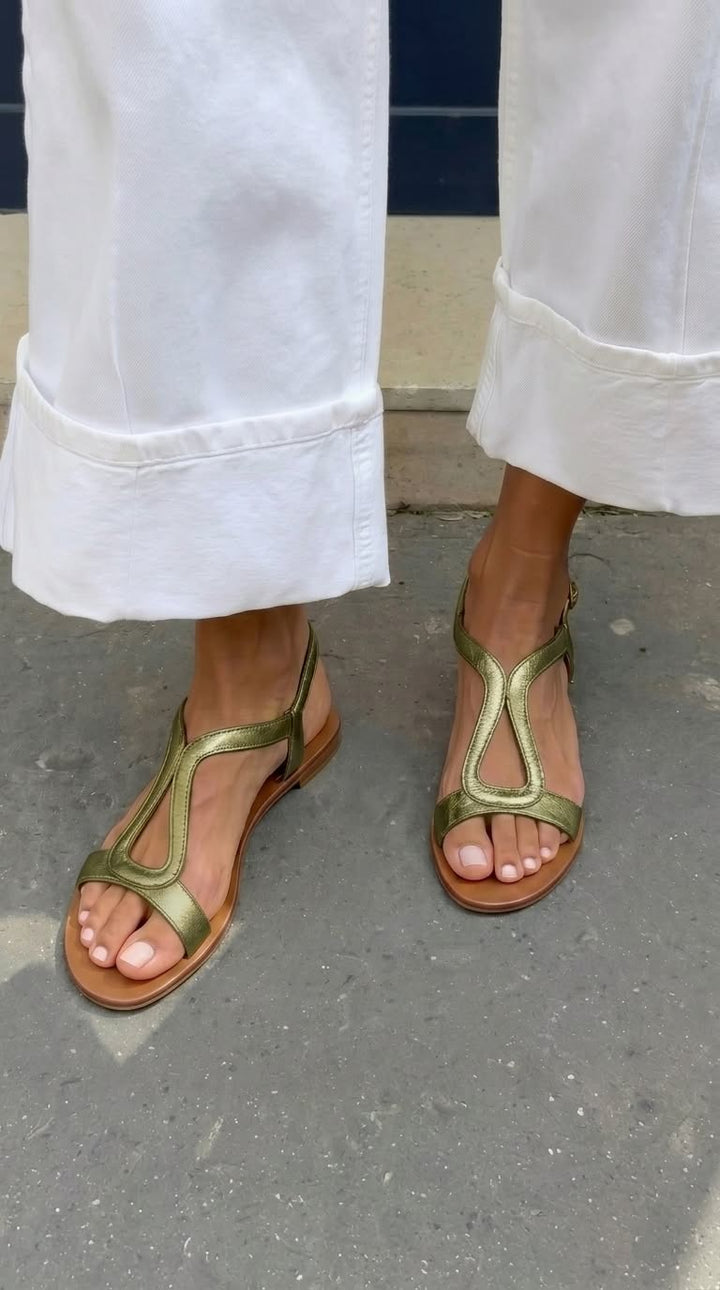 Lucía™ | Sandalias Doradas Sol de Verano
