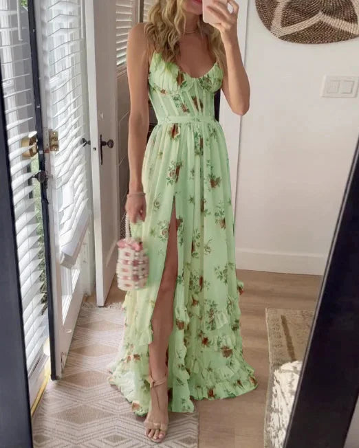 Paola | Vestido floral romántico con escote en V