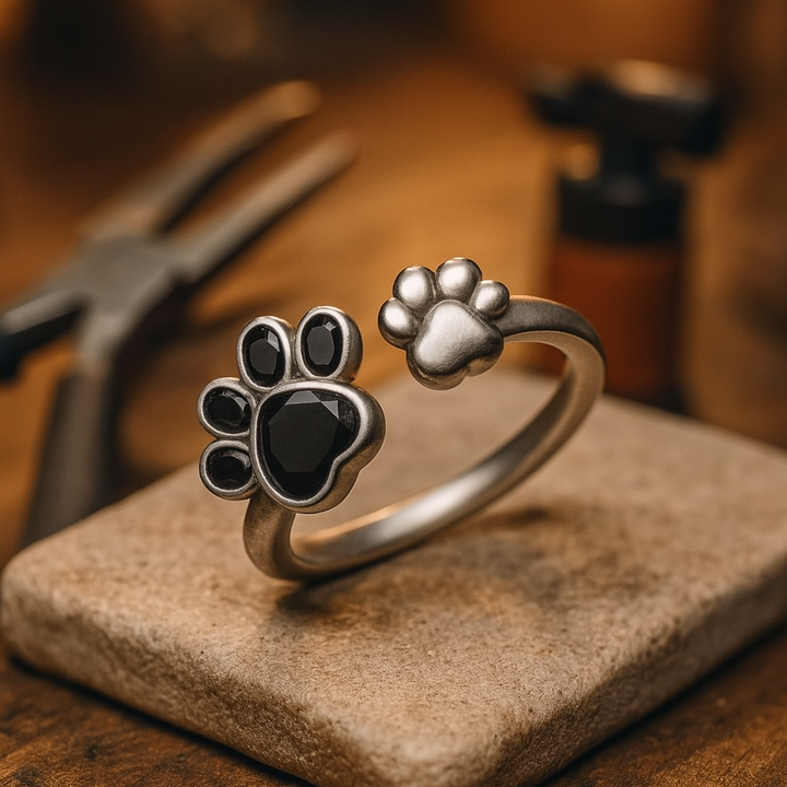 Anillo Ajustable Creativo y Bonito con Huella de Patita