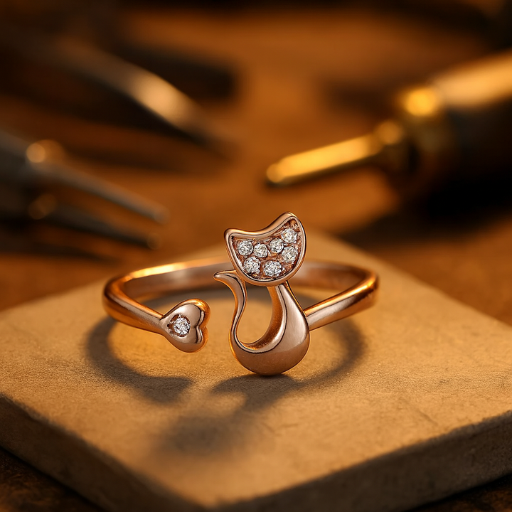 Anillo Abierto de Gato Lindo – Circonita