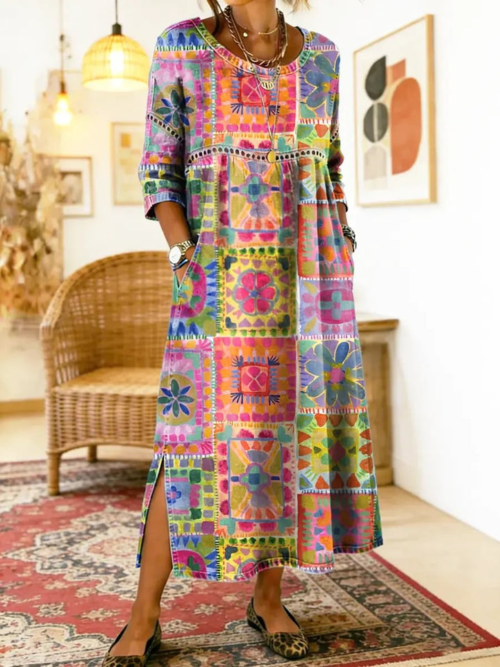Pilar | Vestido de Estampado Étnico