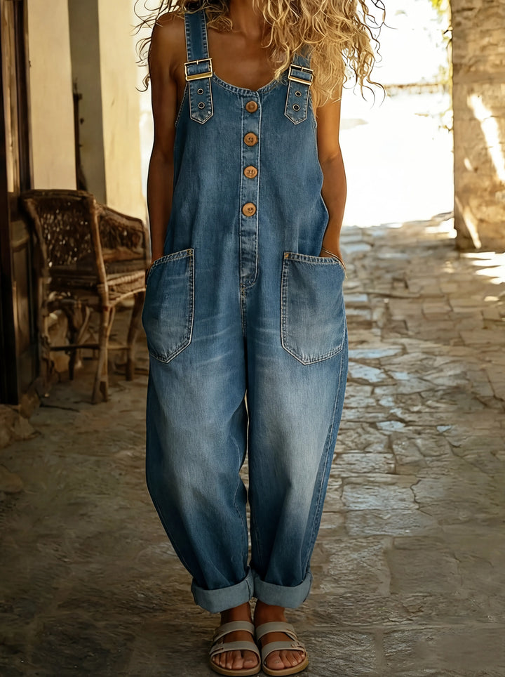 Rocio | Mono de denim casual con tirantes ajustables