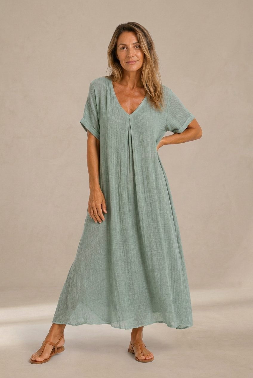 Celeste | Vestido largo fluido