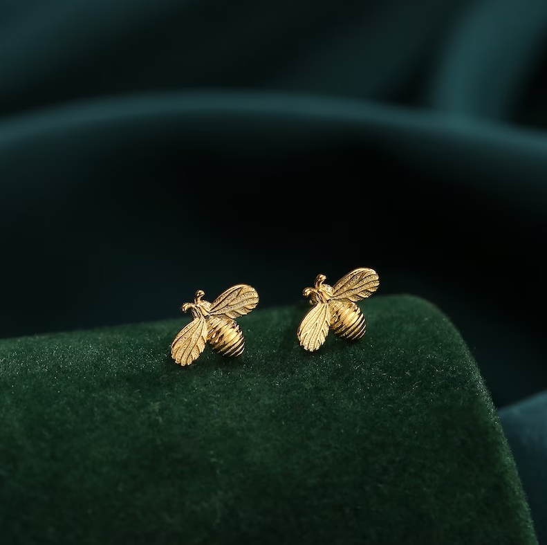 Pendientes Vintage de Abeja Dorada
