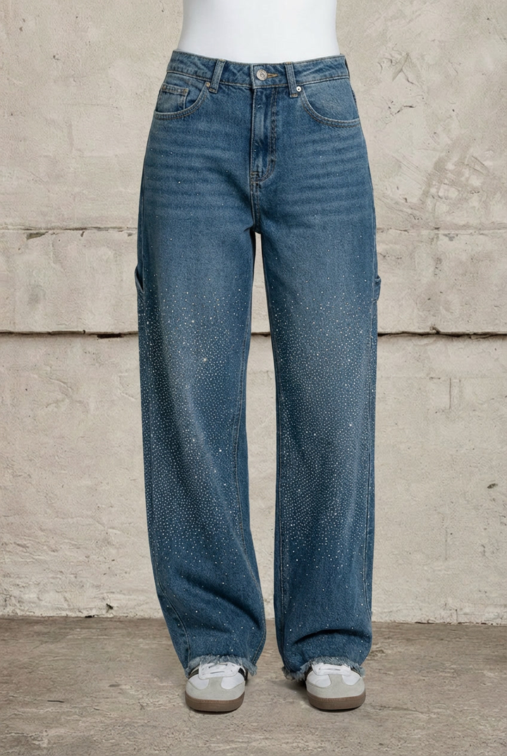 Nova | Jeans balloon con efecto brillante