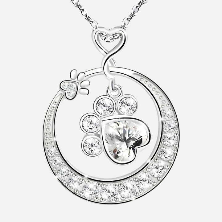 Collar de Huella de Patita Bonita en Plata de Ley 925 con Circonitas